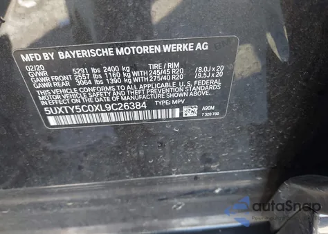 2020 BMW X3 xDrive30I from USA, damaged, VIN 5UXTY5C0XL9C26384